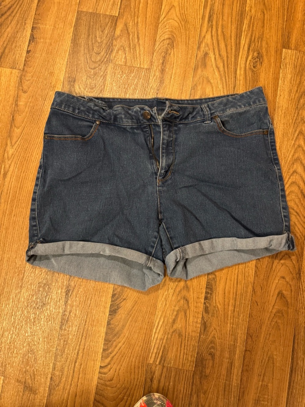 Faded Glory Dark Indigo Rolled Cuff Denim Shorts
